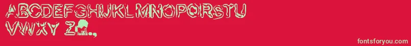 Finger Font – Green Fonts on Red Background