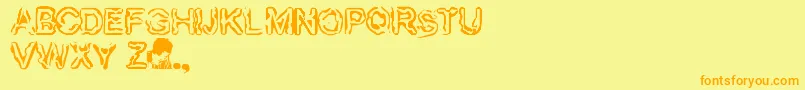 Finger Font – Orange Fonts on Yellow Background