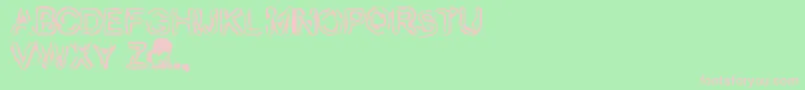 Finger Font – Pink Fonts on Green Background