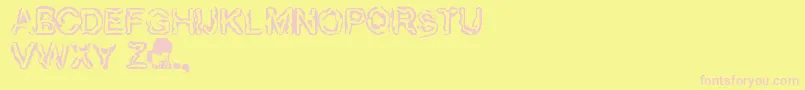 Finger Font – Pink Fonts on Yellow Background