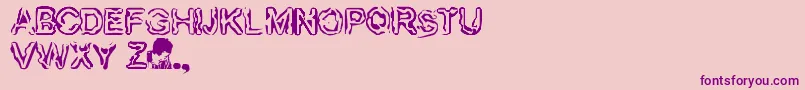 Finger Font – Purple Fonts on Pink Background