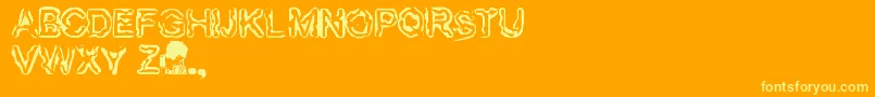 Finger Font – Yellow Fonts on Orange Background