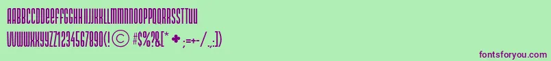 Dsnarrowc Font – Purple Fonts on Green Background