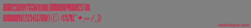 Dsnarrowc-Schriftart – Rote Schriften auf grauem Hintergrund