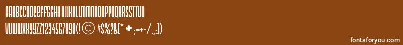 Dsnarrowc Font – White Fonts on Brown Background