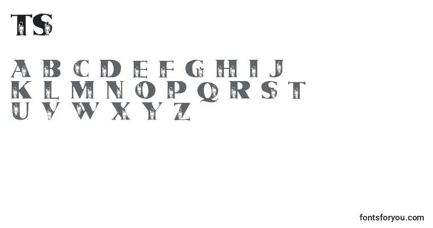 Schriftart TinSoldiers – Alphabet, Zahlen, spezielle Symbole