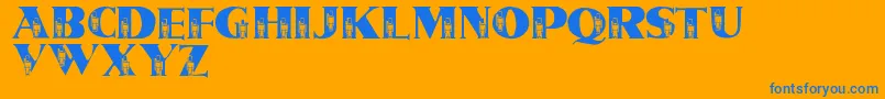 TinSoldiers Font – Blue Fonts on Orange Background