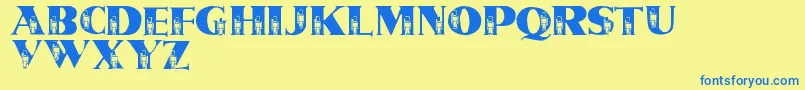 TinSoldiers Font – Blue Fonts on Yellow Background