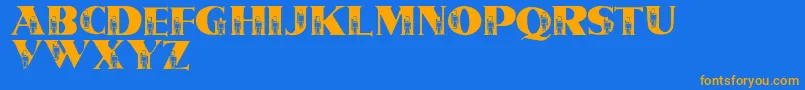 Fonte TinSoldiers – fontes laranjas em um fundo azul