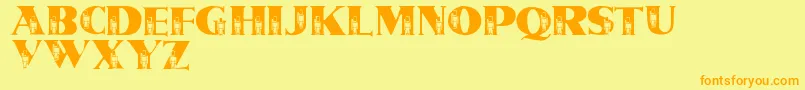 TinSoldiers Font – Orange Fonts on Yellow Background