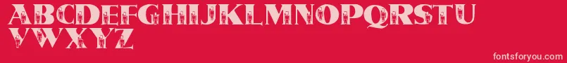 TinSoldiers Font – Pink Fonts on Red Background