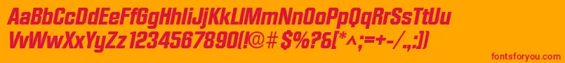DiamanteBoldItalic Font – Red Fonts on Orange Background