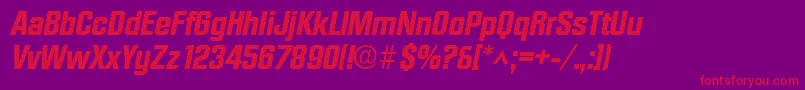 DiamanteBoldItalic Font – Red Fonts on Purple Background