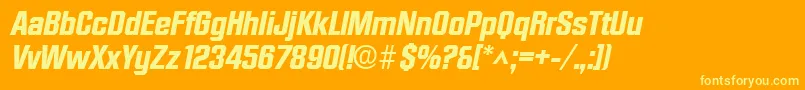 DiamanteBoldItalic Font – Yellow Fonts on Orange Background
