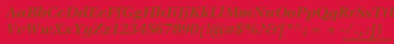 ItcVeljovicLtBoldItalic Font – Brown Fonts on Red Background