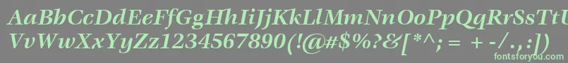 ItcVeljovicLtBoldItalic-fontti – vihreät fontit harmaalla taustalla