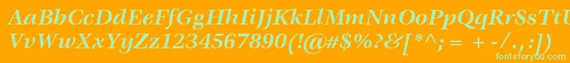 ItcVeljovicLtBoldItalic Font – Green Fonts on Orange Background