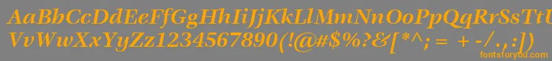 ItcVeljovicLtBoldItalic-Schriftart – Orangefarbene Schriften auf grauem Hintergrund