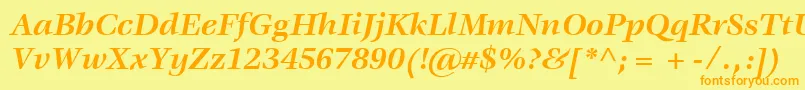 ItcVeljovicLtBoldItalic Font – Orange Fonts on Yellow Background