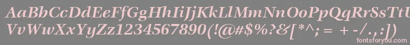 ItcVeljovicLtBoldItalic-Schriftart – Rosa Schriften auf grauem Hintergrund