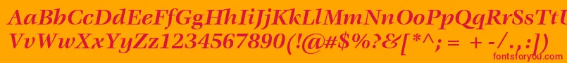 ItcVeljovicLtBoldItalic Font – Red Fonts on Orange Background