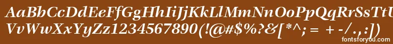 フォントItcVeljovicLtBoldItalic – 茶色の背景に白い文字