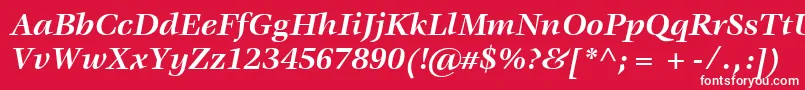 フォントItcVeljovicLtBoldItalic – 赤い背景に白い文字