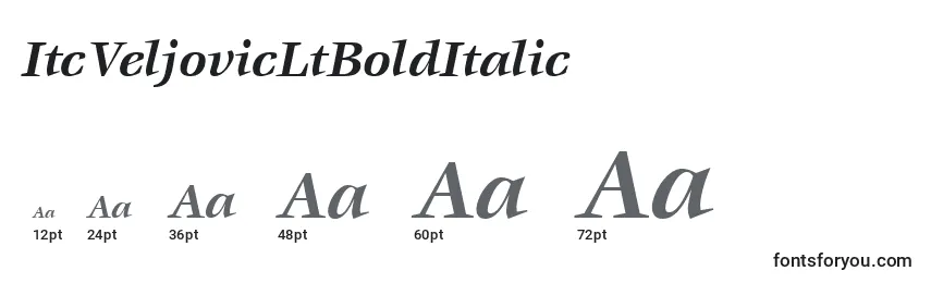 ItcVeljovicLtBoldItalic Font Sizes