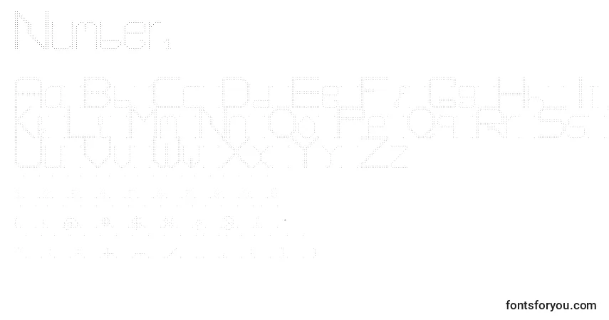 Шрифт Number1 – алфавит, цифры, специальные символы