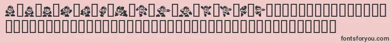 Megaman2.Themang-Schriftart – Schwarze Schriften auf rosa Hintergrund