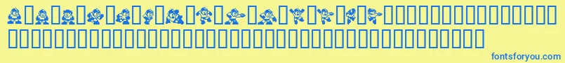 fuente Megaman2.Themang – Fuentes Azules Sobre Fondo Amarillo