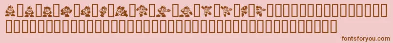 Megaman2.Themang Font – Brown Fonts on Pink Background