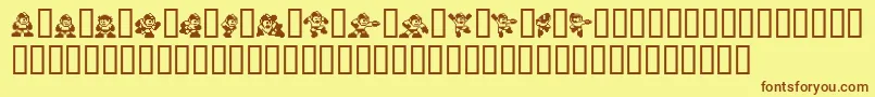 Megaman2.Themang Font – Brown Fonts on Yellow Background