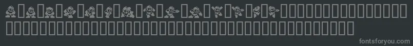 Czcionka Megaman2.Themang – szare czcionki na czarnym tle