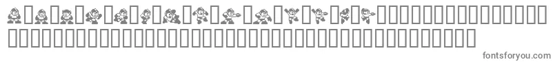 Megaman2.Themang-Schriftart – Graue Schriften auf weißem Hintergrund
