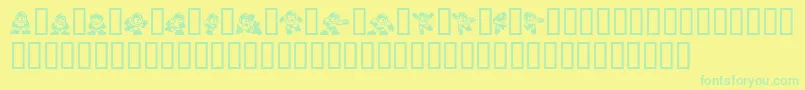 Megaman2.Themang Font – Green Fonts on Yellow Background