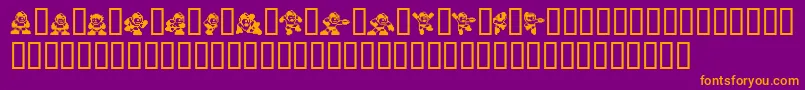 Megaman2.Themang Font – Orange Fonts on Purple Background