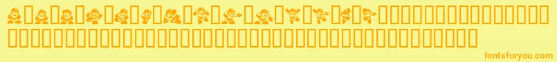 Megaman2.Themang Font – Orange Fonts on Yellow Background