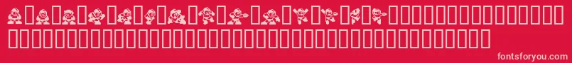 Megaman2.Themang Font – Pink Fonts on Red Background