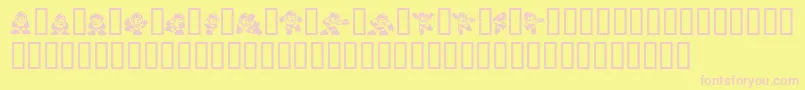 Megaman2.Themang Font – Pink Fonts on Yellow Background