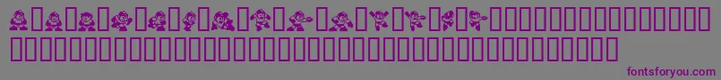 Megaman2.Themang-Schriftart – Violette Schriften auf grauem Hintergrund