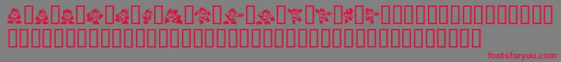 Megaman2.Themang Font – Red Fonts on Gray Background