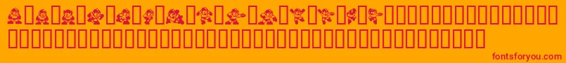 フォントMegaman2.Themang – オレンジの背景に赤い文字