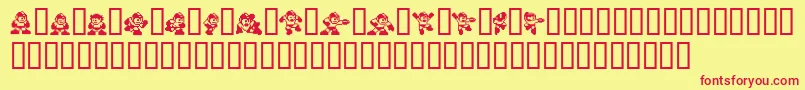 Megaman2.Themang Font – Red Fonts on Yellow Background