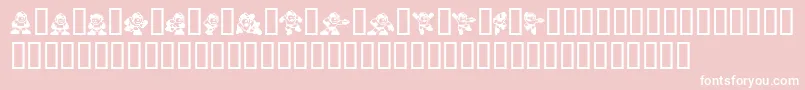 Megaman2.Themang-Schriftart – Weiße Schriften auf rosa Hintergrund