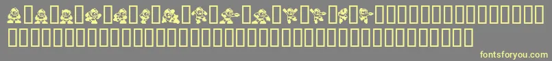 Megaman2.Themang Font – Yellow Fonts on Gray Background