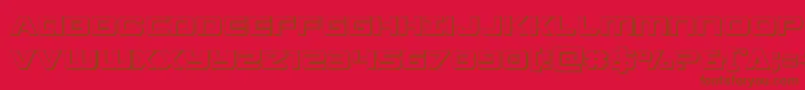Starduster3D-Schriftart – Braune Schriften auf rotem Hintergrund