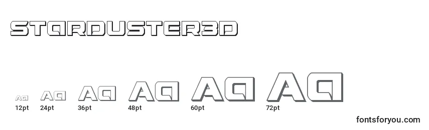 Размеры шрифта Starduster3D