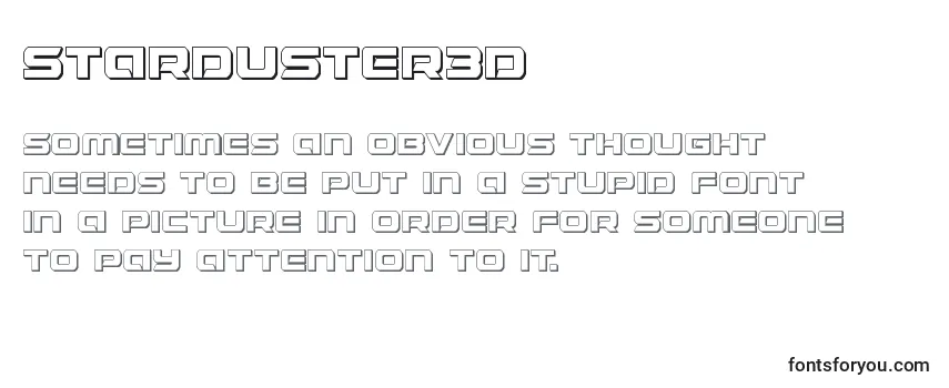 Przegląd czcionki Starduster3D