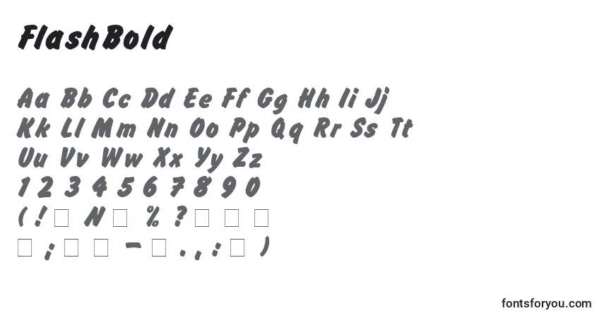 Schriftart FlashBold – Alphabet, Zahlen, spezielle Symbole